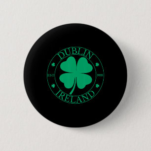 Dublin Irland Ost 988 Clover Leaf Shamrock St. P Button