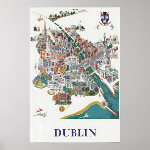 Dublin Irland Poster Vintage Reise Stadt Ma