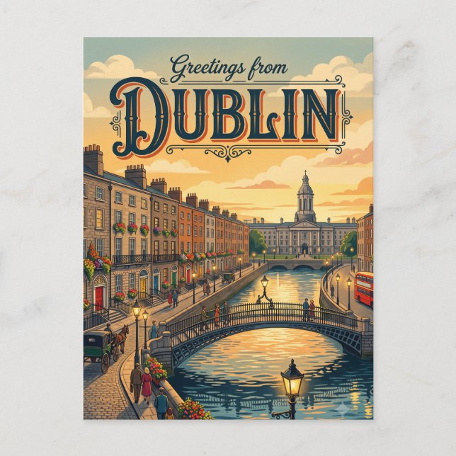 Dublin Irland Postkarte (Vorderseite)