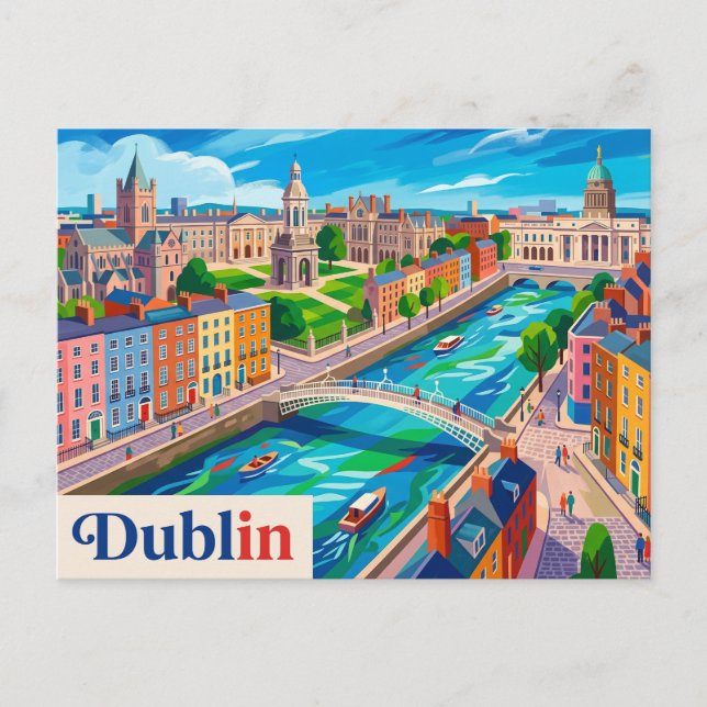Dublin Irland Postkarte (Vorderseite)