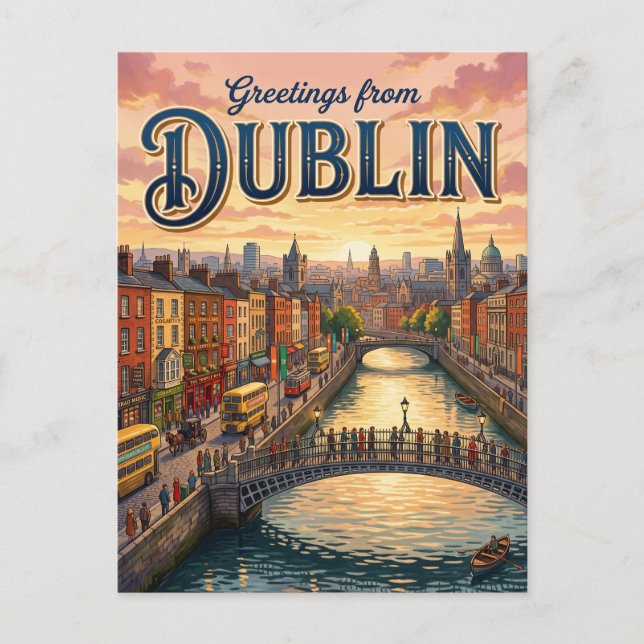 Dublin Irland Postkarte (Vorderseite)
