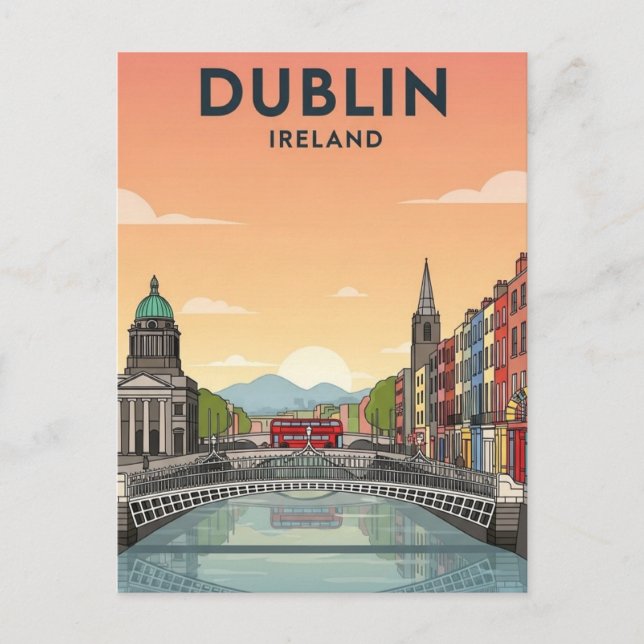 Dublin Irland Reise Postkarte (Vorderseite)