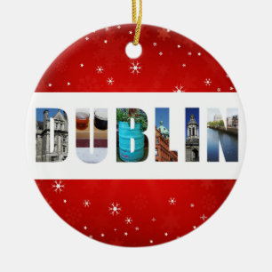 Dublin Irland Reisen Fotos Schneeflocken Weihnacht Keramik Ornament