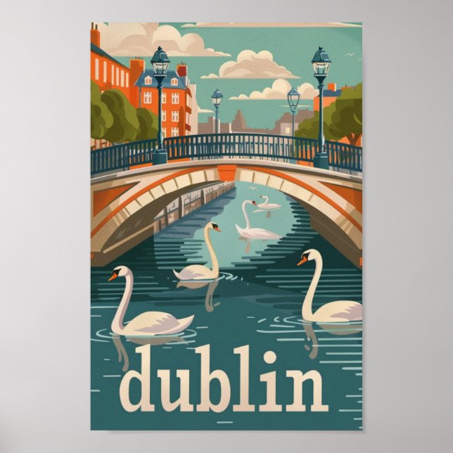 Dublin Irland Vintag Poster (Vorne)