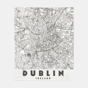 Dublin Irland Vintage-Reisekarte Fleecedecke