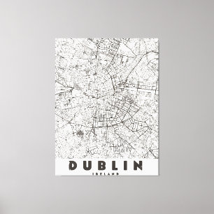 Dublin Irland Vintage-Reisekarte Leinwanddruck