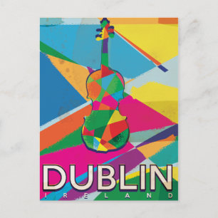 Dublin Irland Vintage-Reiseposter Postkarte