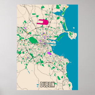 Dublin-Karte Poster