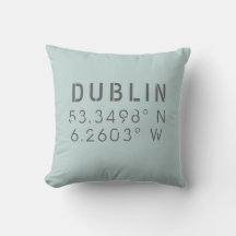 Dublin Längengrad Latitude Throw Kissen