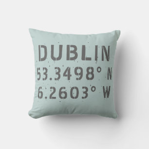 Dublin Längengrad Latitude Throw Kissen