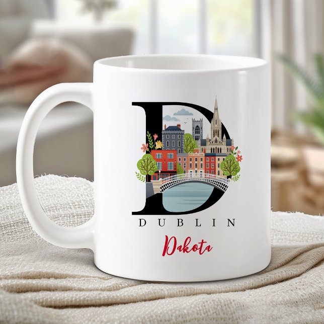 Dublin Monogramm Buchstabe D Personalisiertes Gesc Kaffeetasse (Dublin Monogram Letter D Personalized Gift Coffee Mug)