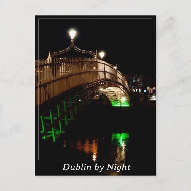 Dublin nachts postkarte (Vorderseite)