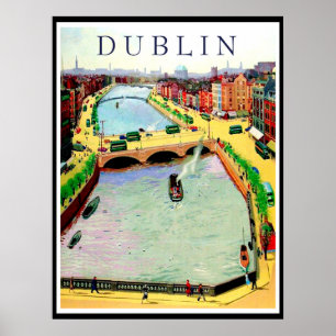 Dublin, O'Connell Bridge über dem Fluss Liffey Poster