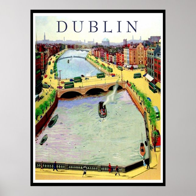 Dublin, O'Connell Bridge über dem Fluss Liffey Poster (Vorne)