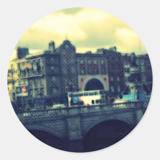 Dublin Pop Art Runder Aufkleber (Vorderseite)