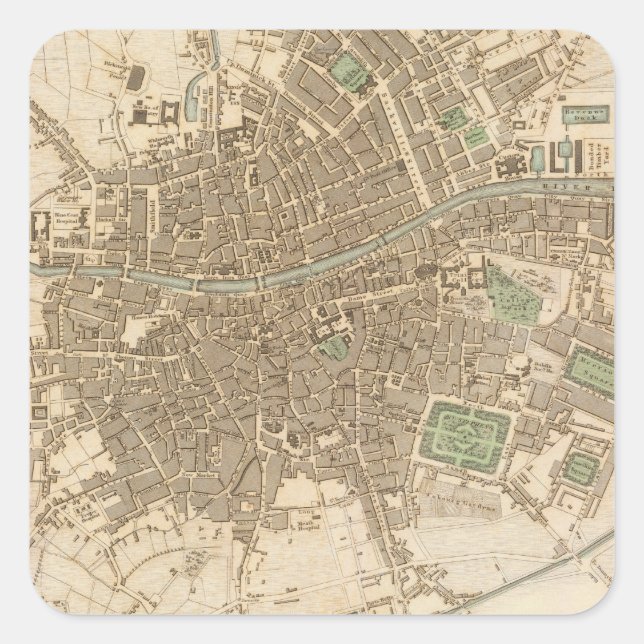 Dublin Quadratischer Aufkleber (Vorderseite)
