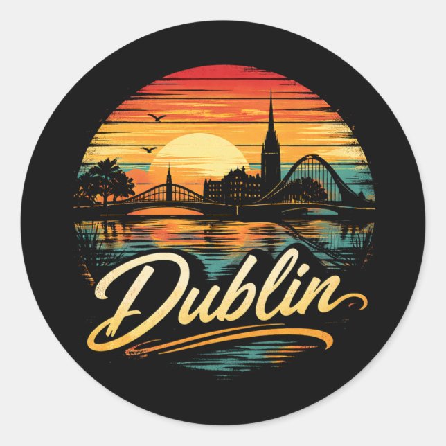 Dublin Runder Aufkleber (Vorderseite)