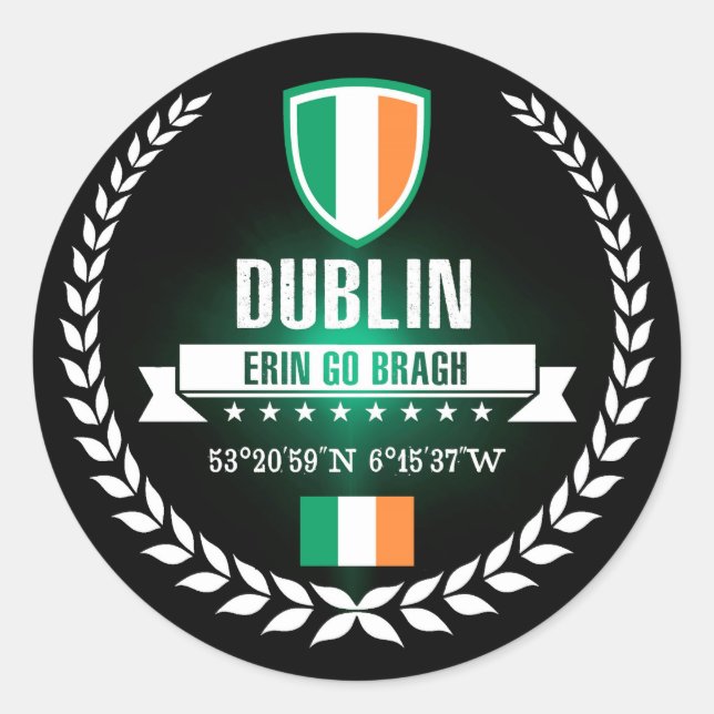 Dublin Runder Aufkleber (Vorderseite)