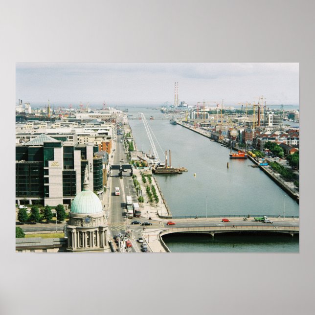 Dublin Skyline Ireland, River Liffey, IFSC Poster (Vorne)