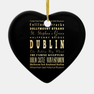 Dublin-Stadt der Irland-Typografie-Kunst Keramikornament