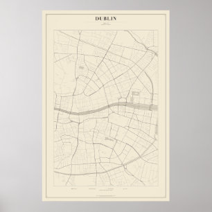 Dublin-Straßenkarte Poster
