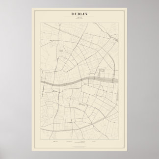 Dublin-Straßenkarte Poster