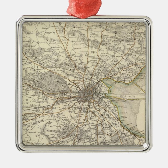 Dublin-Umwelt Silbernes Ornament (Vorne)