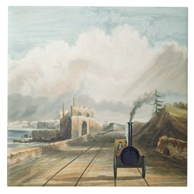 Dublin- und Kingstown-Eisenbahn: Vom Steg Fliese (Vorderseite)