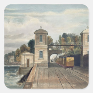 Dublin und Kingstown Railway: Granite Pavilions un Quadratischer Aufkleber