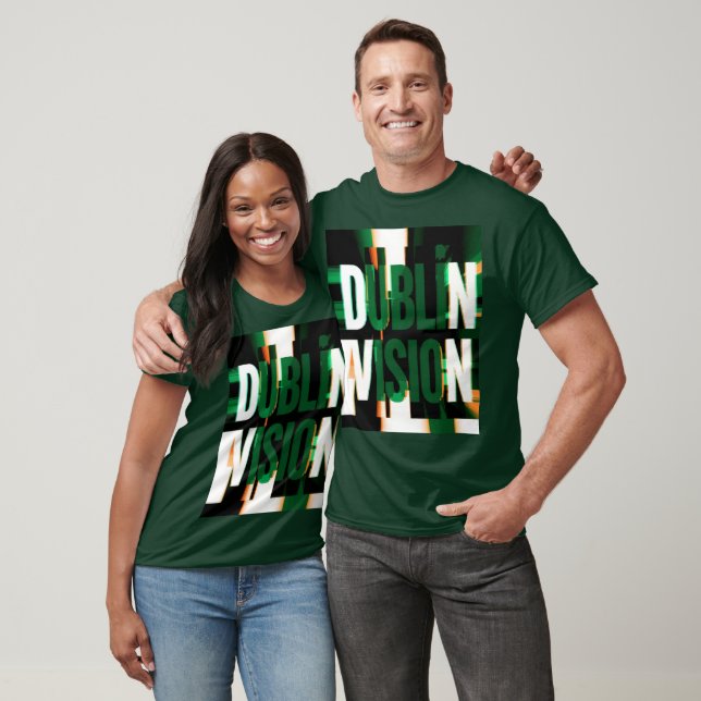 Dublin Vision Glitch St. Patricks Day T-Shirt (Unisex)