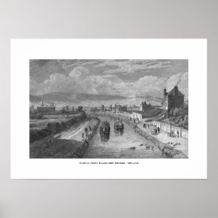 Dublin von Blaquiere Bridge, Royal Canal, Irland Poster
