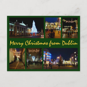 Dublin-Weihnachten Feiertagspostkarte