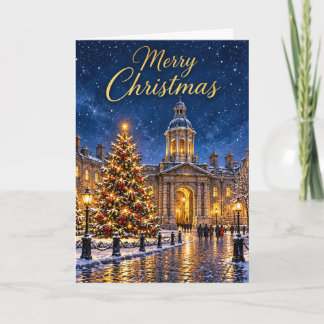 Dublin Weihnachtsabend mit Schnee Feiertagskarte