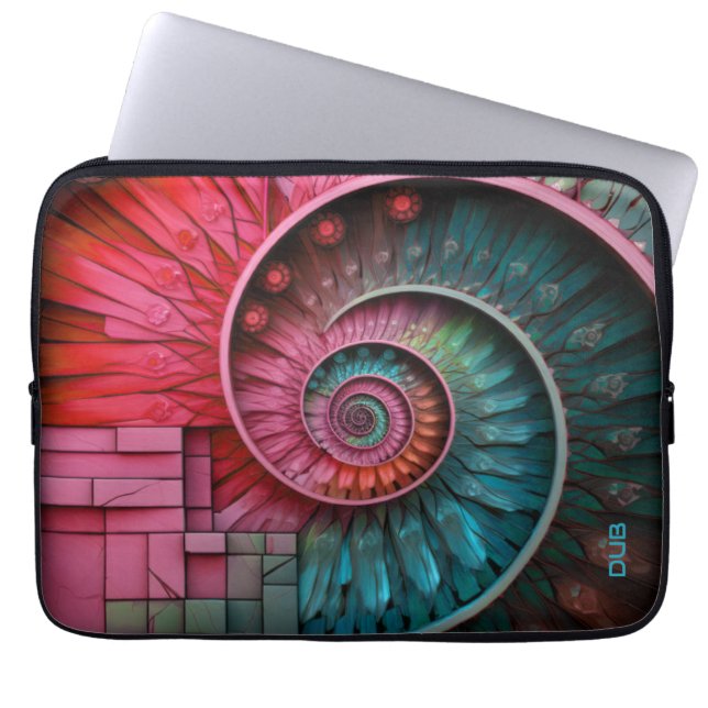 Dubman Designs: Fibonacci-Mosaikspirale Laptopschutzhülle (Vorderseite)