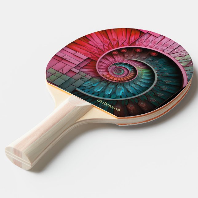Dubman Designs: Fibonacci-Mosaikspirale Tischtennis Schläger (Vorderseite)