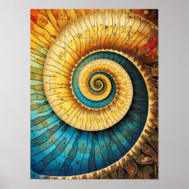 Dubman Designs: Goldener Schnitt, Leuchtende Fibon Poster