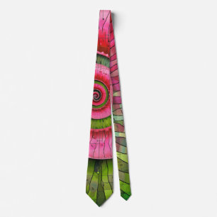 Dubman Designs: Leuchtendes Pink und Grün Fibonacc Krawatte