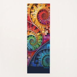 Dubman Does Design:Bright Fibonacci Swirls Yogamatte