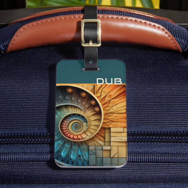 Dubman Does Design: Glowing Fibonacci Sequence Gepäckanhänger (Vorderseite Insitu 2)