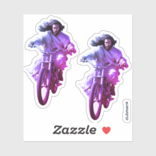 Dubman Does Design: Jesus auf Rädern, Vom Himmel g Aufkleber