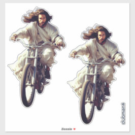 Dubman Does Design: Jesus auf Rädern, Vom Himmel g Aufkleber
