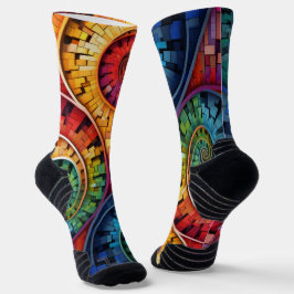 Dubman entwirft: Helle Fibonacci-Spiralen Socken