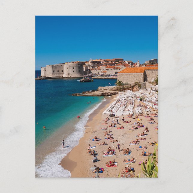 Dubrovnik Altstadt und Banje Beach Postkarte (Vorderseite)