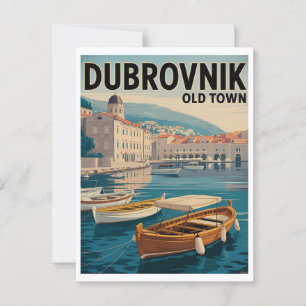 Dubrovnik Altstadt Vintage Poster - Retro Postkarte