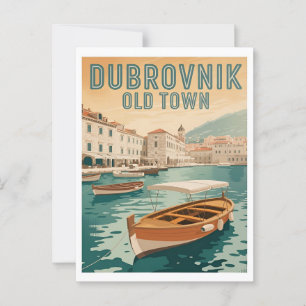 Dubrovnik Altstadt Vintage Poster – Retro Wasserfr Postkarte