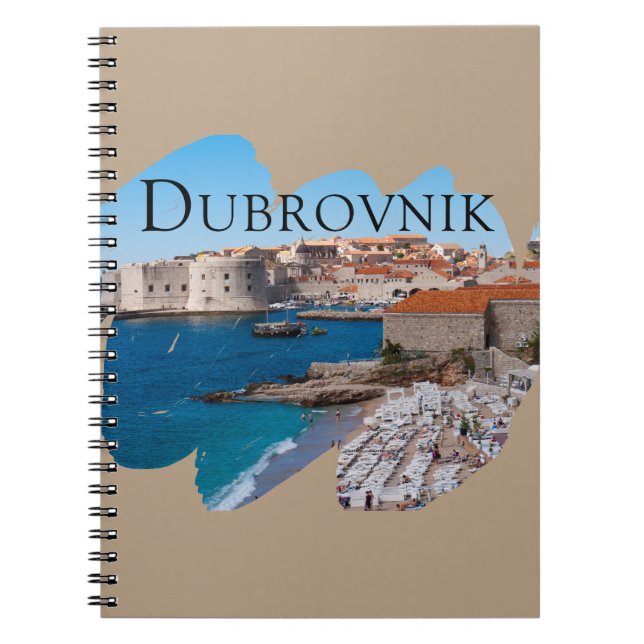 Dubrovnik: Aussicht auf Strand und Altstadt Notizblock (Vorderseite)