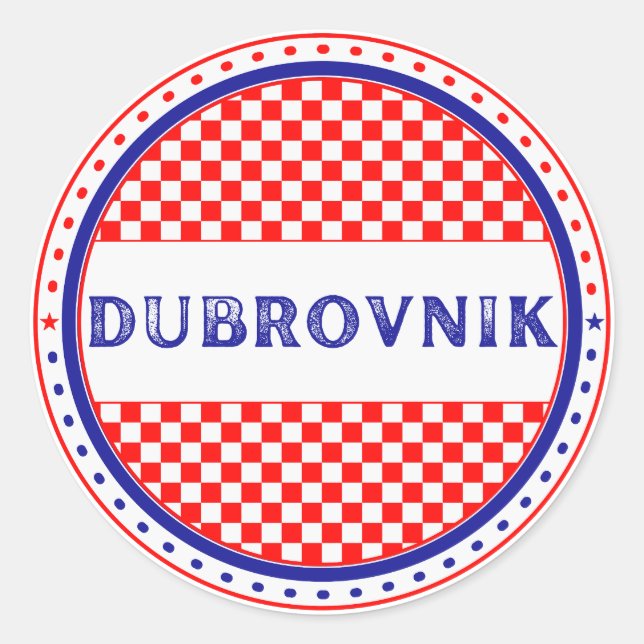 Dubrovnik City Pride Emblem – Croatian Identity Runder Aufkleber (Vorderseite)