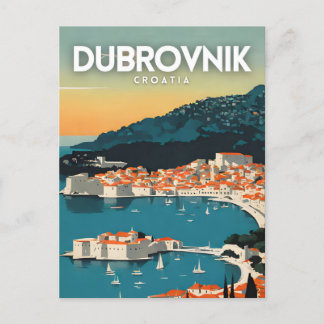 Dubrovnik Croatia Nostalgisches Reisekunstposter Postkarte