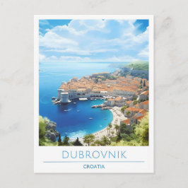 Dubrovnik Croatia Vintage Travel Postkarte