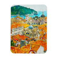 Dubrovnik Croatia Watercolor Oil Paint Poster